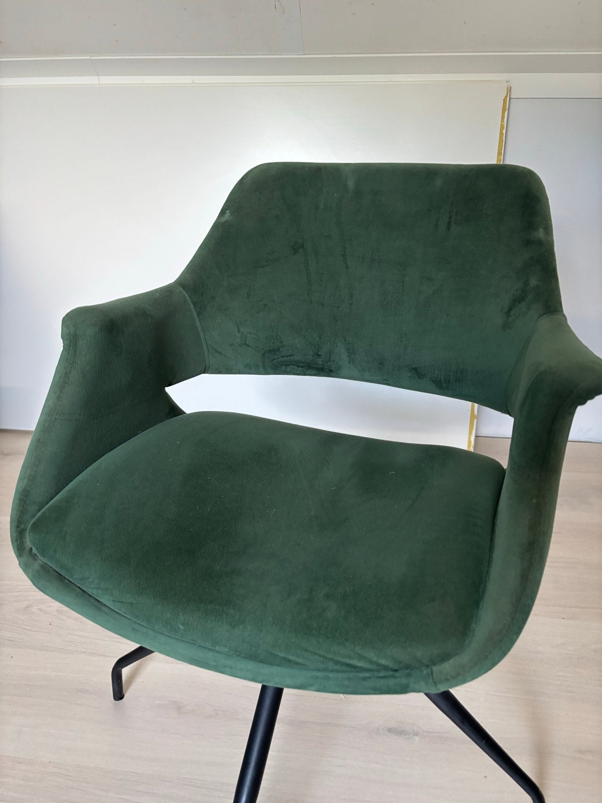 Groene fluwelen draaistoel, Ophalen, Overige kleuren, Zo goed als nieuw, Eén
