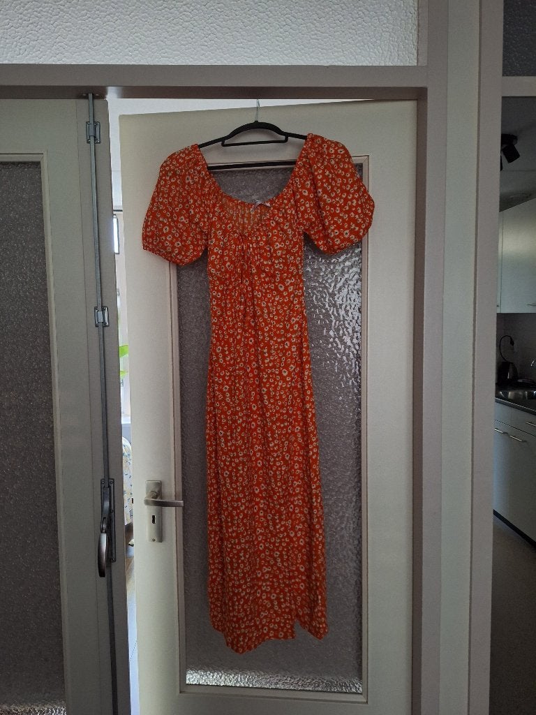 jurk oranje/creme/bruin, Maat 38/40 (M), Verzenden, Nieuw, Oranje