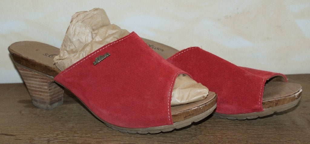 S. OLIVER rode muiltjes, hoge hakken M40 *** ALS NIEUW ***, Kleding | Dames, Zo goed als nieuw, Rood, Sandalen of Muiltjes, S. OLIVER