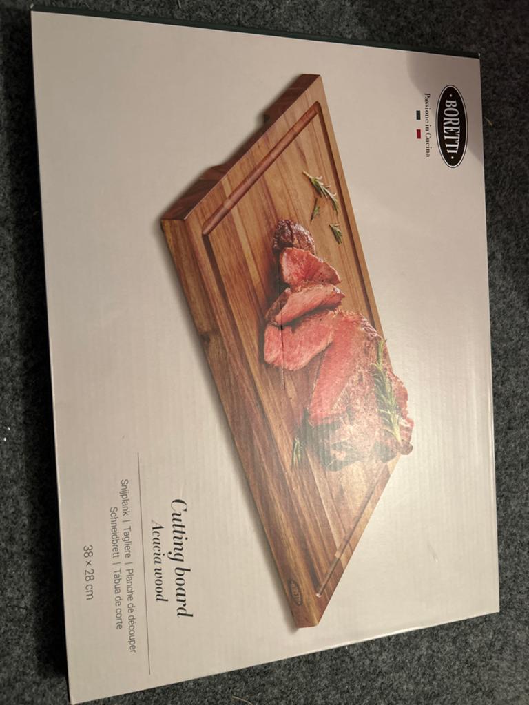 Boretti Snijplank Acaciahout 38x28 cm nieuw, Hout, Snij-/serveerplank, Nieuw, Ophalen of Verzenden