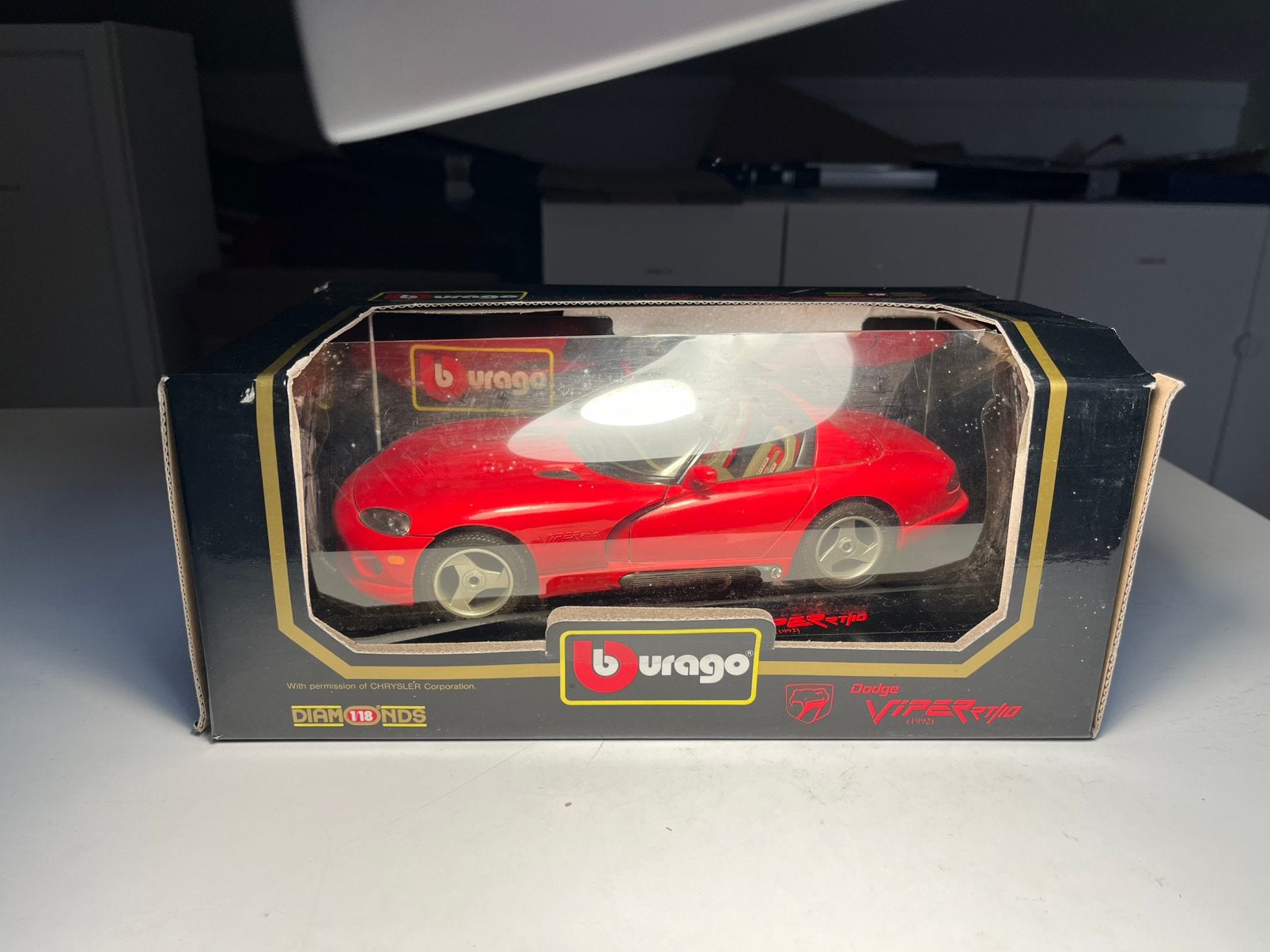 Bburago - Dodge Viper RT/10 - Schaal 1:18, Hobby en Vrije tijd, Ophalen of Verzenden, Zo goed als nieuw, Bburago