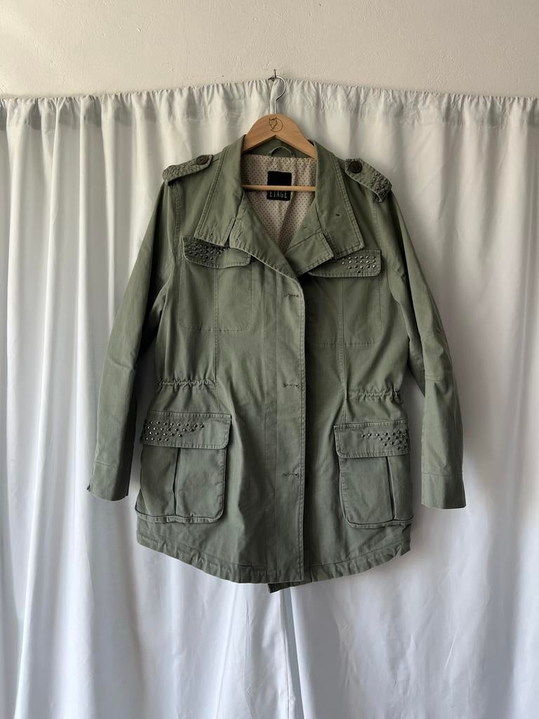 Military style canvas jacekt L, Verzenden, Zo goed als nieuw, Maat 38/40 (M)