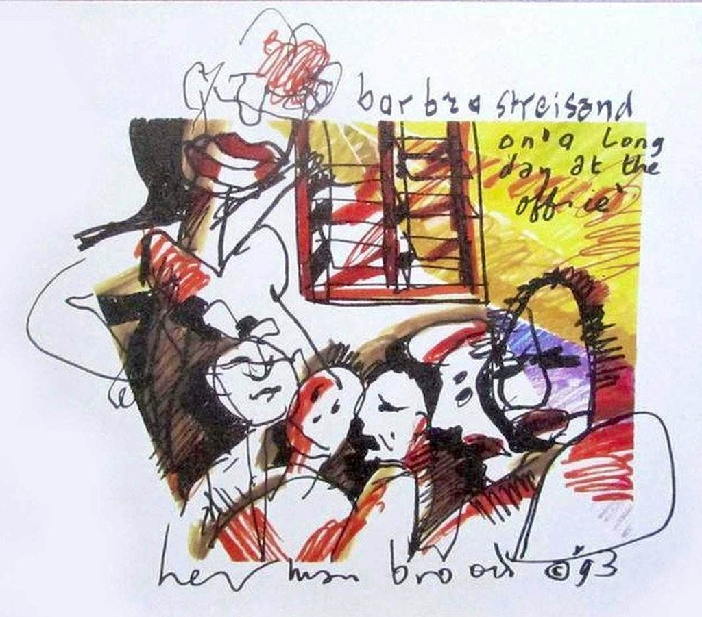Herman Brood litho Barbra Streisand vrij bieden, Antiek en Kunst, Ophalen of Verzenden
