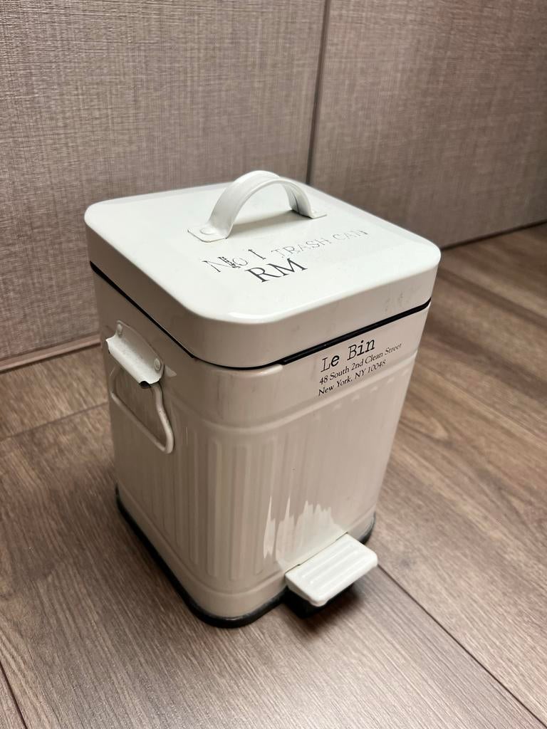Vintage Stijl Pedaalemmer Riviera Maison. Metaal, Ophalen, Met pedaal, Zo goed als nieuw, Minder dan 10 liter