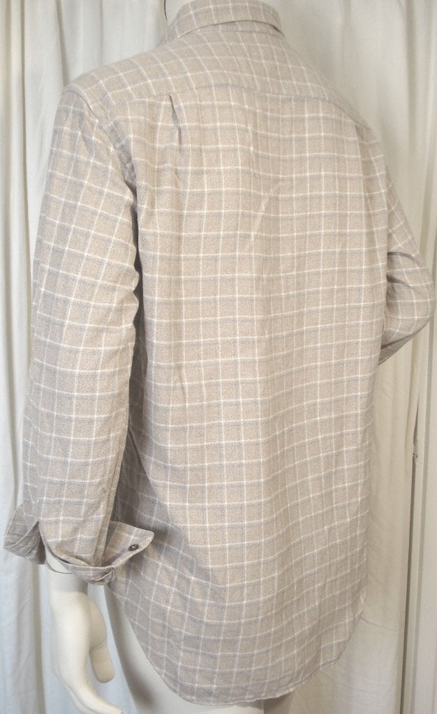 ERMENEGILDO ZEGNA😎 flanellen overhemd mt L, Ermenegildo Zegna, Verzenden, Beige, Zo goed als nieuw