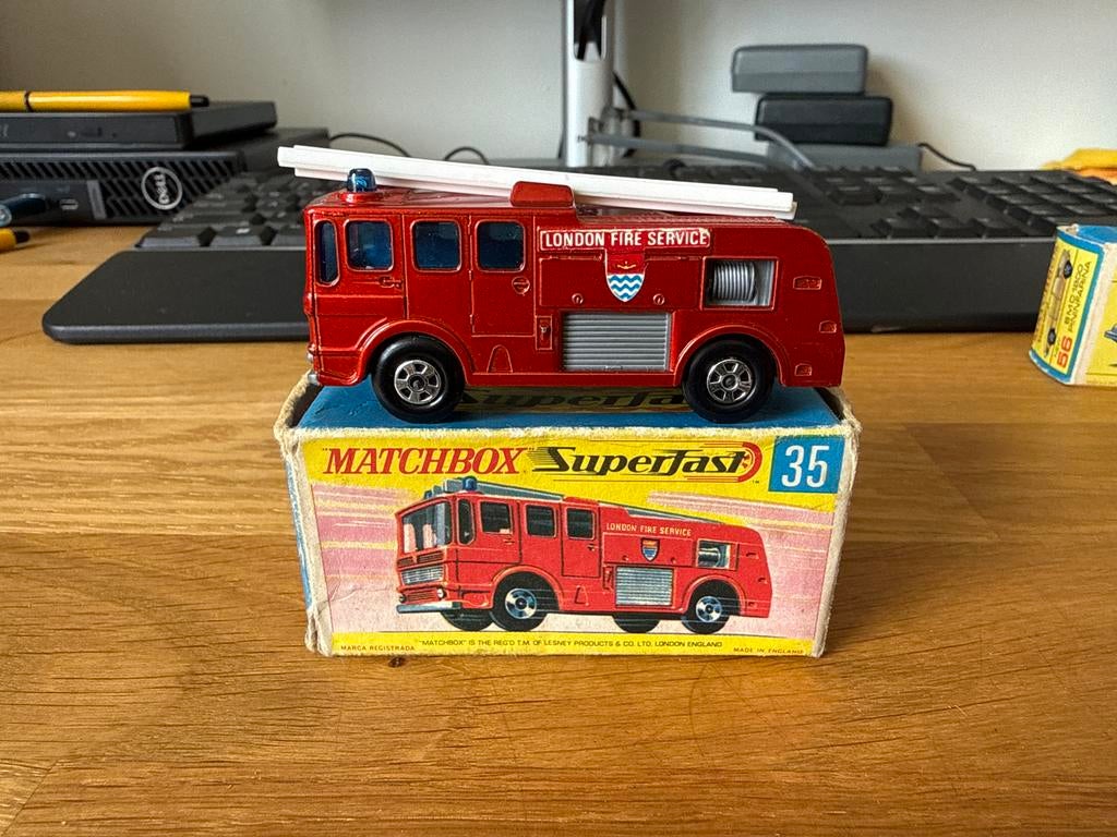 Matchbox Superfast 35 Merryweather in originele box, Ophalen of Verzenden, Gebruikt, Auto