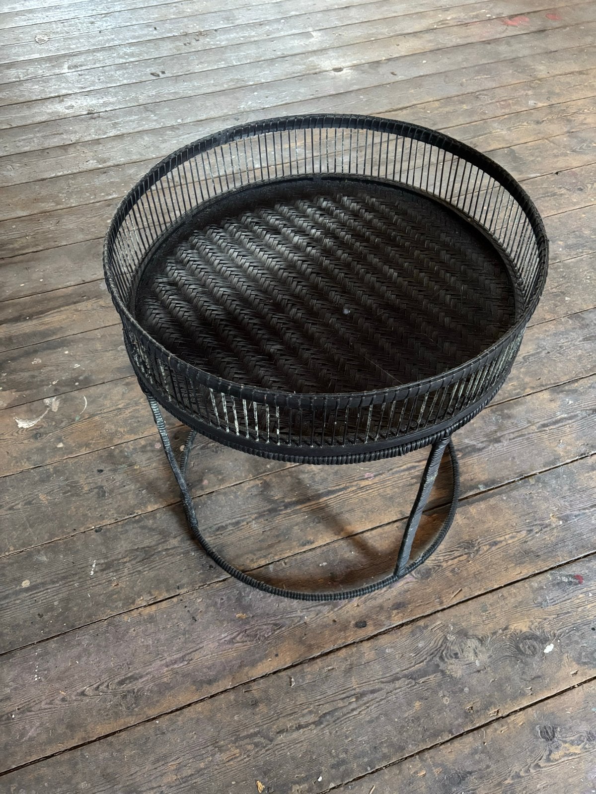 Sissy Boy bijzettafel metaal met rotan, Ophalen, Minder dan 45 cm, Minder dan 55 cm, Gebruikt
