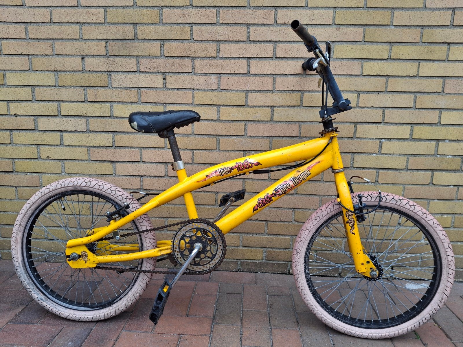 Handig dan de Gele BMX crossfiets Trick Team loop of sloop, Gebruikt, Staal, Velgrem, 20 tot 24 inch