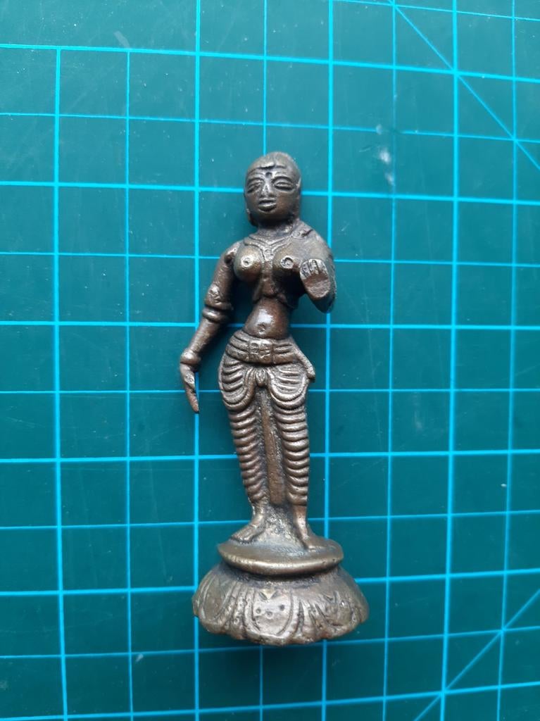 bronzen beeldje Thais amulet Hindoegodin Parvati., Ophalen of Verzenden