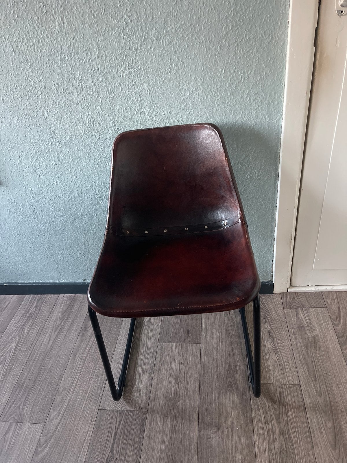 6x Gyro eetkamerstoel Sol y Luna lookalike, Ophalen, Gebruikt, Bruin, Stoer, industrieel, vintage