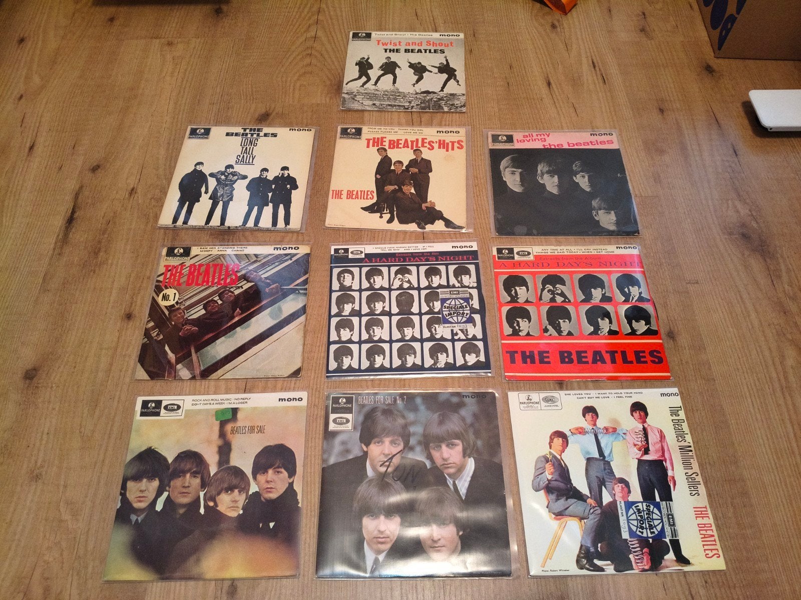Verzameling 10 The Beatles EP's, Cd's en Dvd's, Vinyl Singles, Gebruikt, 7 inch, Ophalen of Verzenden, Pop