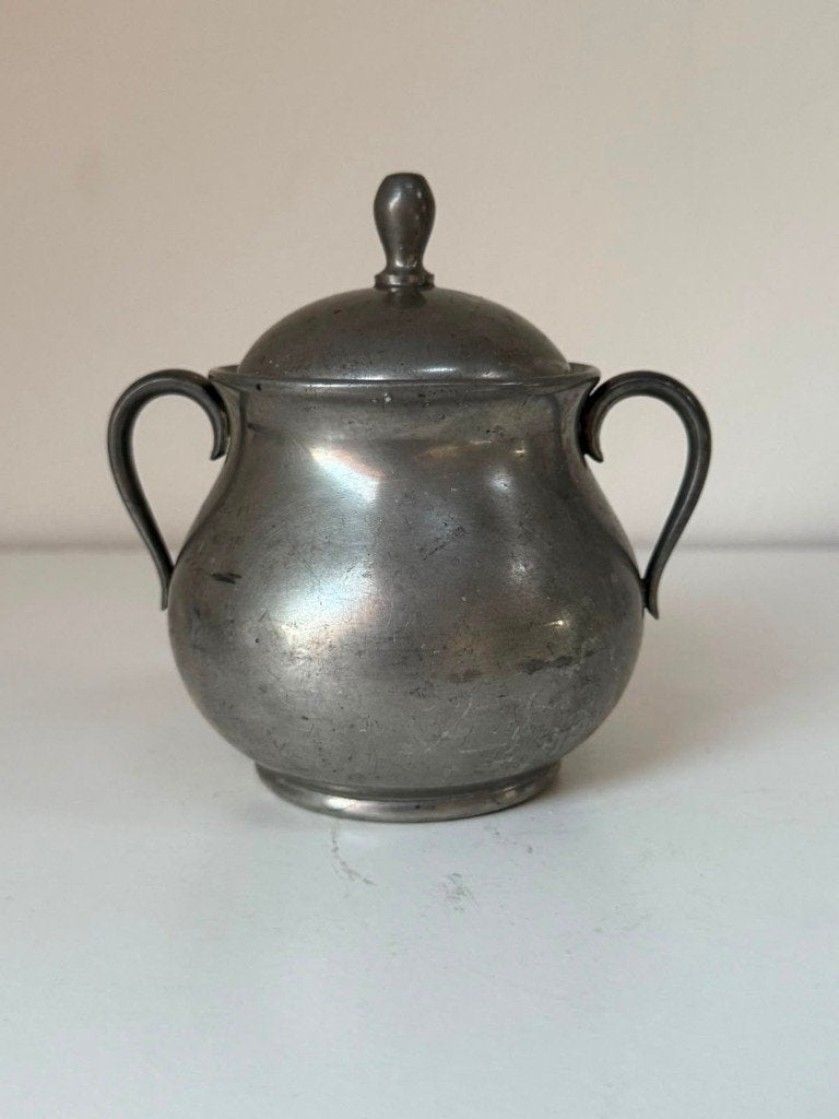 Vintage Franse suikerpot met deksel van fijn tin, Antiek en Kunst, Ophalen of Verzenden