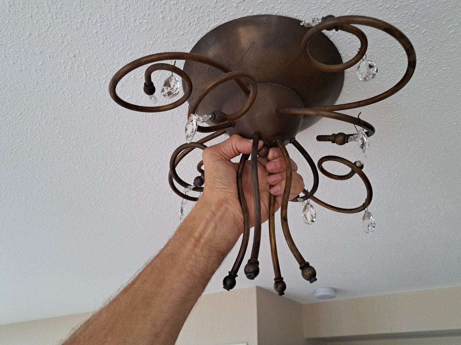 Design Brand van Egmond Plafondlamp met Swarovski pegels, Ophalen, Gebruikt, Design, Glas