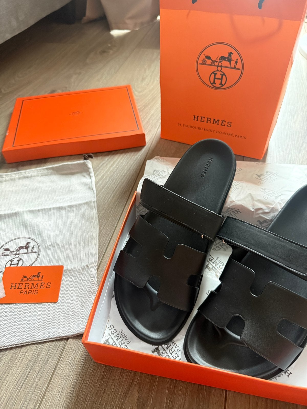 Hérmes Slippers - Maat 44, Slippers, Verzenden, Zwart, Nieuw