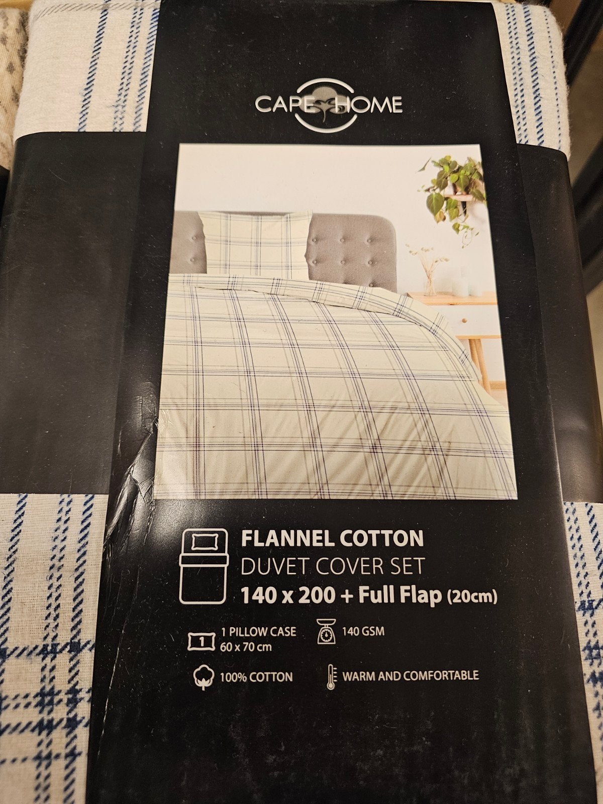 CAPES HOME Flanel Katoen Dekbedovertrekset 140x200, Ophalen, Inclusief kussenslopen, Eenpersoons, Meerkleurig