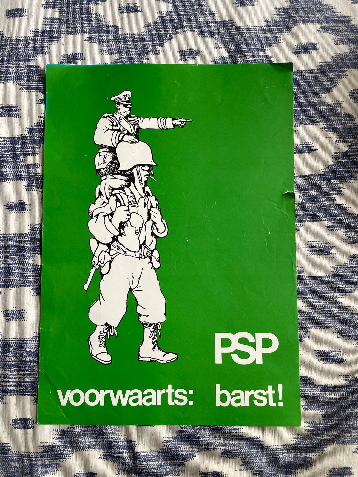 Vintage PSP Poster: Voorwaarts: Barst! (Jaren '70), Ophalen of Verzenden, A1 t/m A3, Overige onderwerpen, Rechthoekig Staand