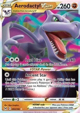 Aerodactyl VSTAR 093/196 – Lost Origin – NM, Ophalen of Verzenden, Nieuw, Losse kaart