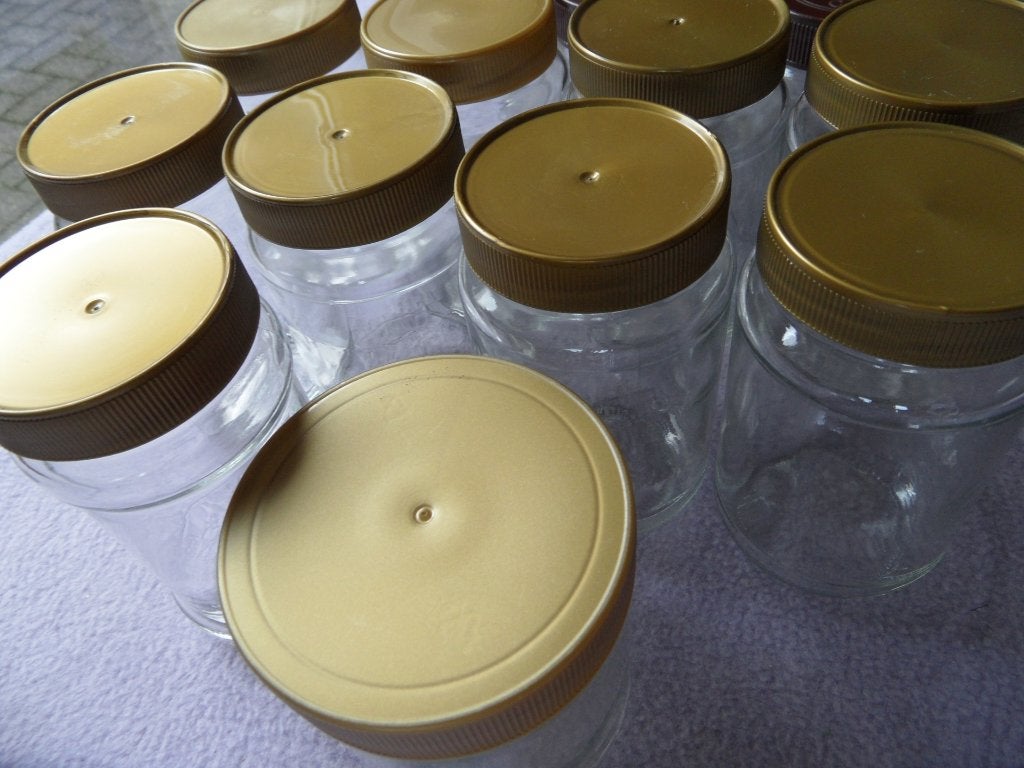 25x voorraadpotten - bewaarpotten - kruidenpotten - glas, Huis en Inrichting, Keuken | Keukenbenodigdheden, Voorraadpot, Ophalen of Verzenden