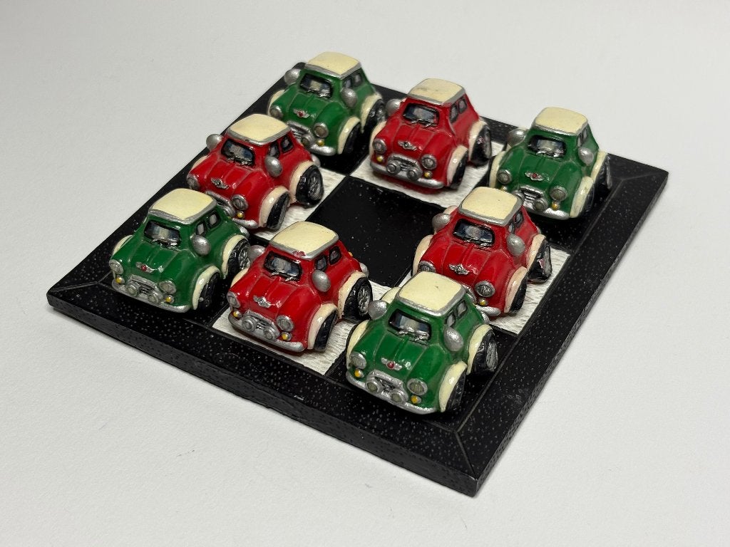 Mini Cooper spel Boter Kaas Eieren - game Tic Tac Toe, Een of twee spelers, Ophalen of Verzenden, Zo goed als nieuw, Reisspel