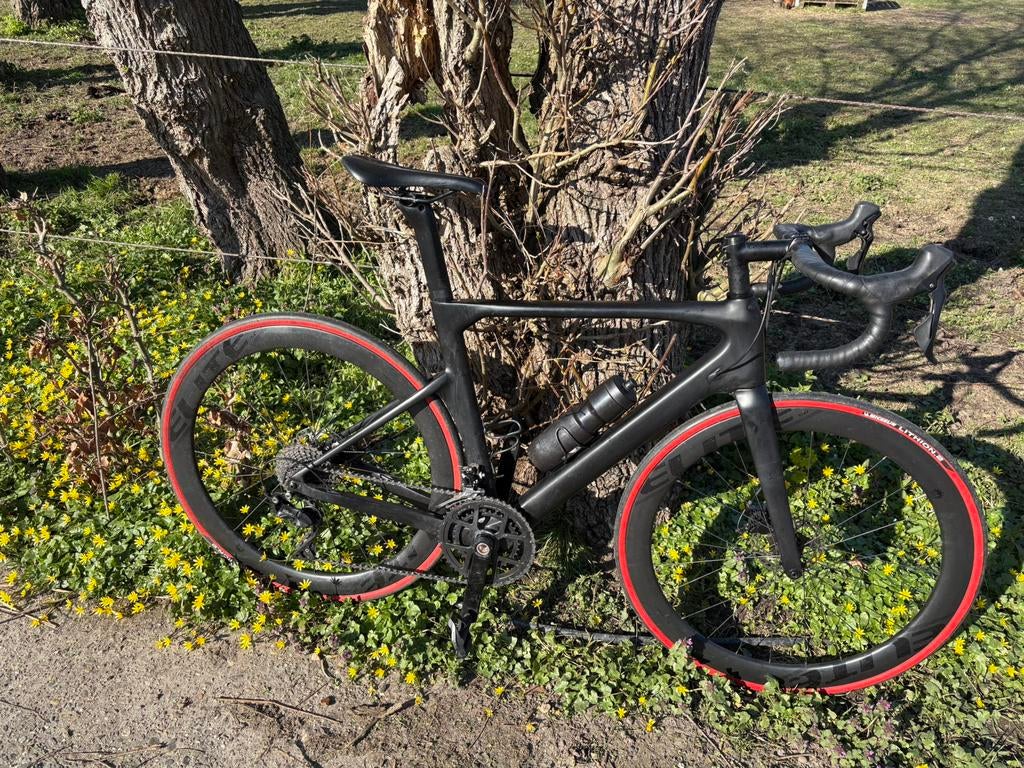 Mooie matzwarte racefiets, Gebruikt, Carbon, 57 tot 61 cm, Meer dan 20 versnellingen