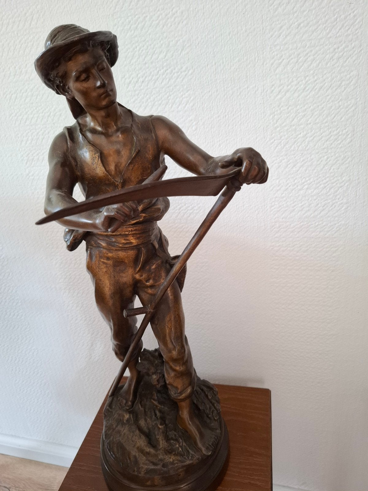 Le Faucheur bronzen beeld, Antiek en Kunst, Ophalen, Brons