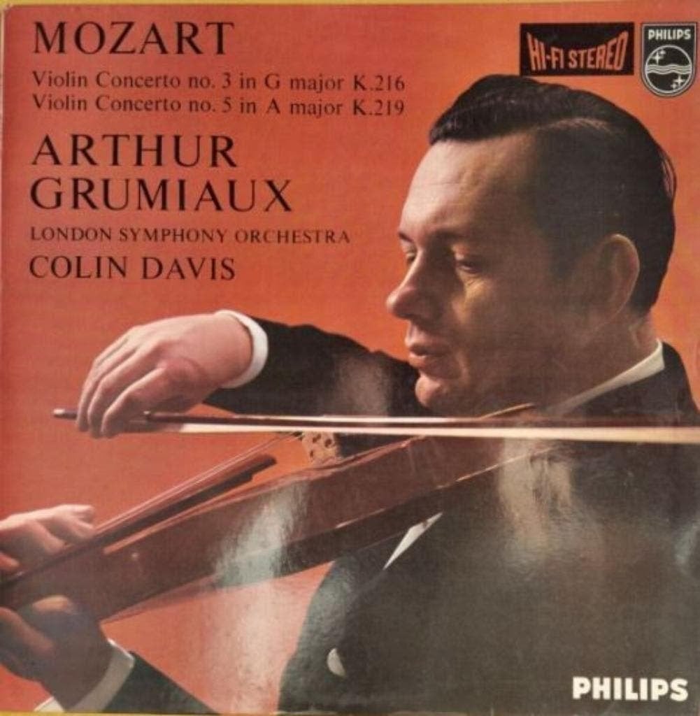 Mozart  Arthur Grumiaux Davis Violinkonzert Hi-Fi Stereo, Kamermuziek, Ophalen of Verzenden, Zo goed als nieuw, 12 inch