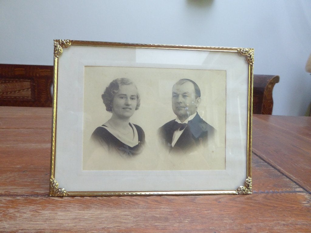 Verfijnd vintage metalen fotolijst, Antiek en Kunst, Ophalen of Verzenden