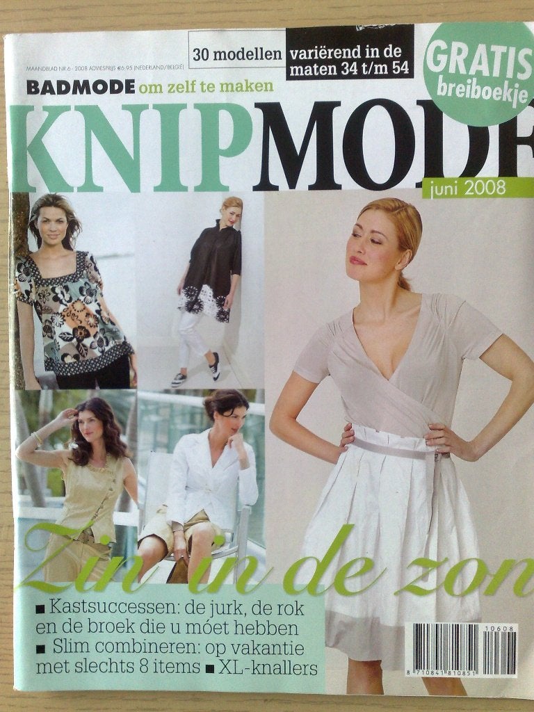 Knipmode juni nr. 6 / 2008 , o. a. badpak, Verzenden, Zo goed als nieuw, Vrouw, Knipmode