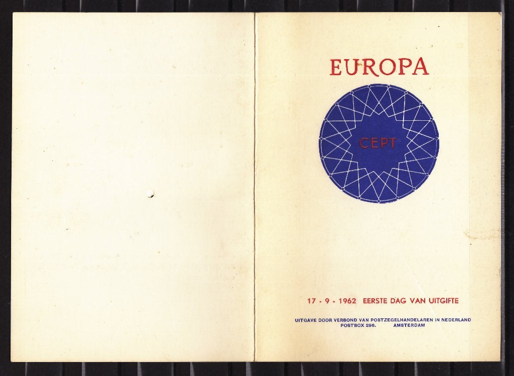 Kaart Europa 1962 met eerste dag stempel, Postzegels en Munten, Ophalen of Verzenden, Briefkaart