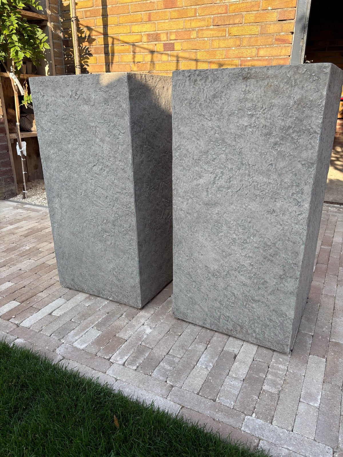 Plantenbak 40x40x80 cm – Betonlook – Zo goed als nieuw, Ophalen, Kunststof, Minder dan 60 cm, Vierkant