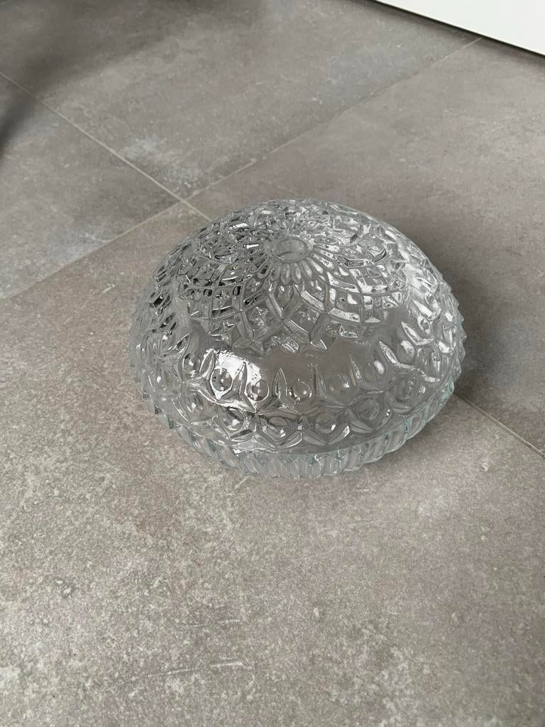 Glazen lampenkap voor plafonnière - Decoratief design, Ophalen, Gebruikt, Overige kleuren, Rond