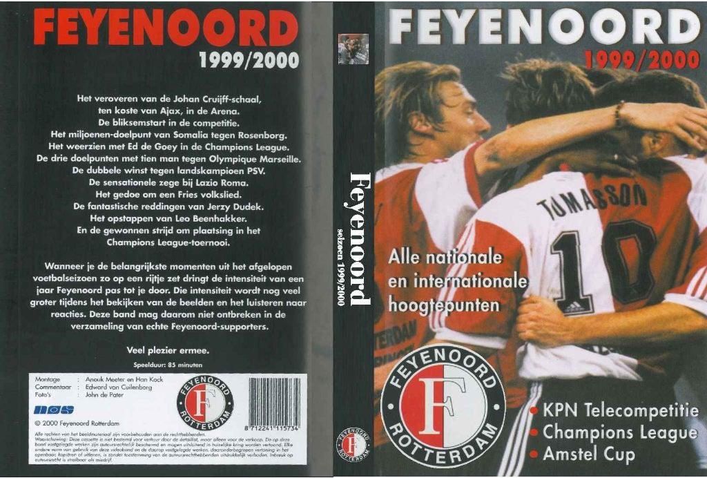 Feyenoord seizoensoverzicht 1999 - 2000 DVD, Vanaf 16 jaar, Verzenden, Zo goed als nieuw, Voetbal