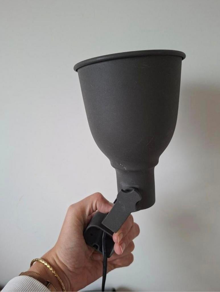 2x Donkergrijze Klemlampen - Spotjes met Snoer en Stekker, Huis en Inrichting, Ophalen of Verzenden, Gebruikt, Modern industrieel