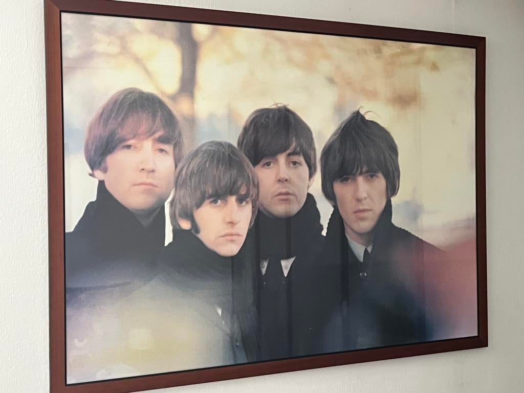 Ingelijste poster van The Beatles!, Ophalen, Deurposter of groter, Film en Tv