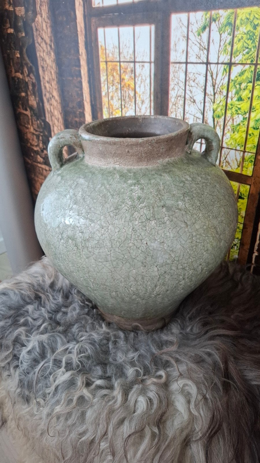 Prachtige grote landelijke kruik, Ophalen, Groen