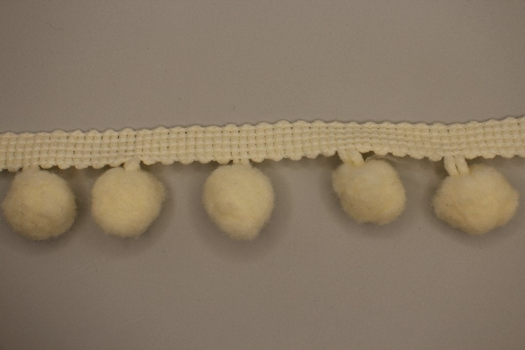 Pom pom balletjesband - Wit #4041, Ophalen of Verzenden, Nieuw, Lint, Band of Elastiek