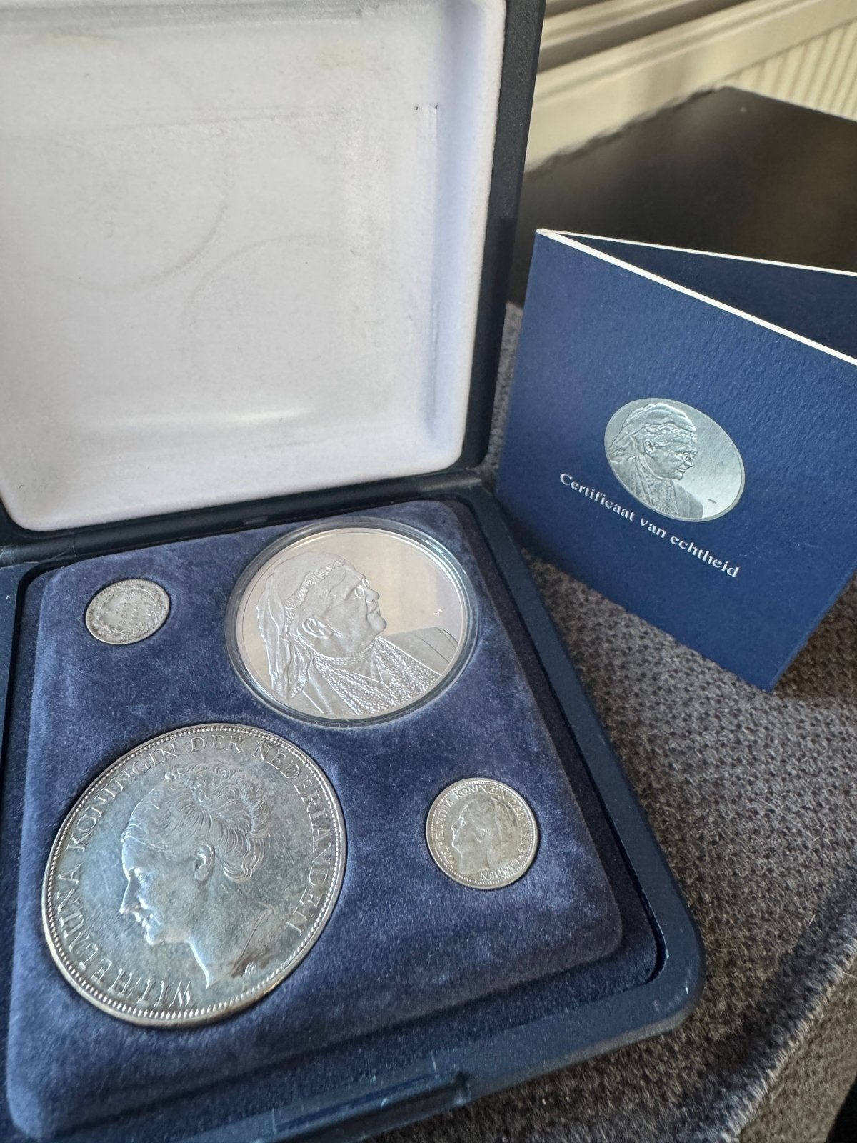 Zilveren munten set Koningin Wilhelmina en Juliana, Ophalen, Setje, Zilver, Overige waardes