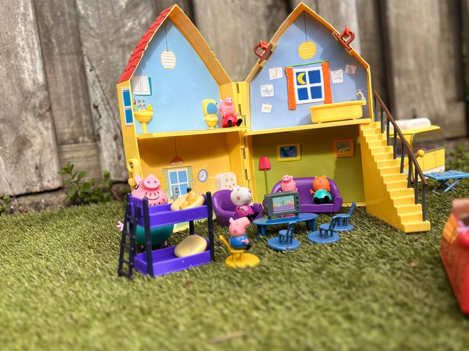 Peppa Pig Speelset: Huis, Trein, Auto & Figuren, Kinderen en Baby's, Ophalen of Verzenden, Zo goed als nieuw, Jongen of Meisje