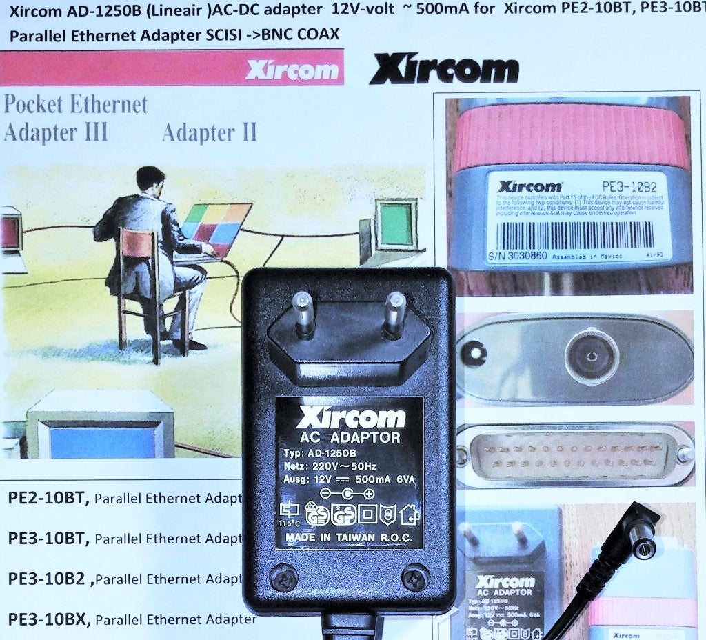 Xircom AD-1250B 12V 0.5A 6W Lineaire Adapter Netzteil Lader, Ophalen of Verzenden, Zo goed als nieuw
