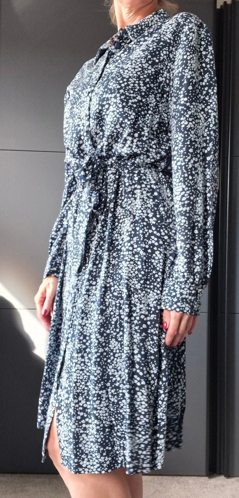 MSCH Copenhagen jurk maat M | Blauw/wit | Zeer goede staat, Kleding | Dames, Maat 38/40 (M), Msch Copenhagen, Zo goed als nieuw