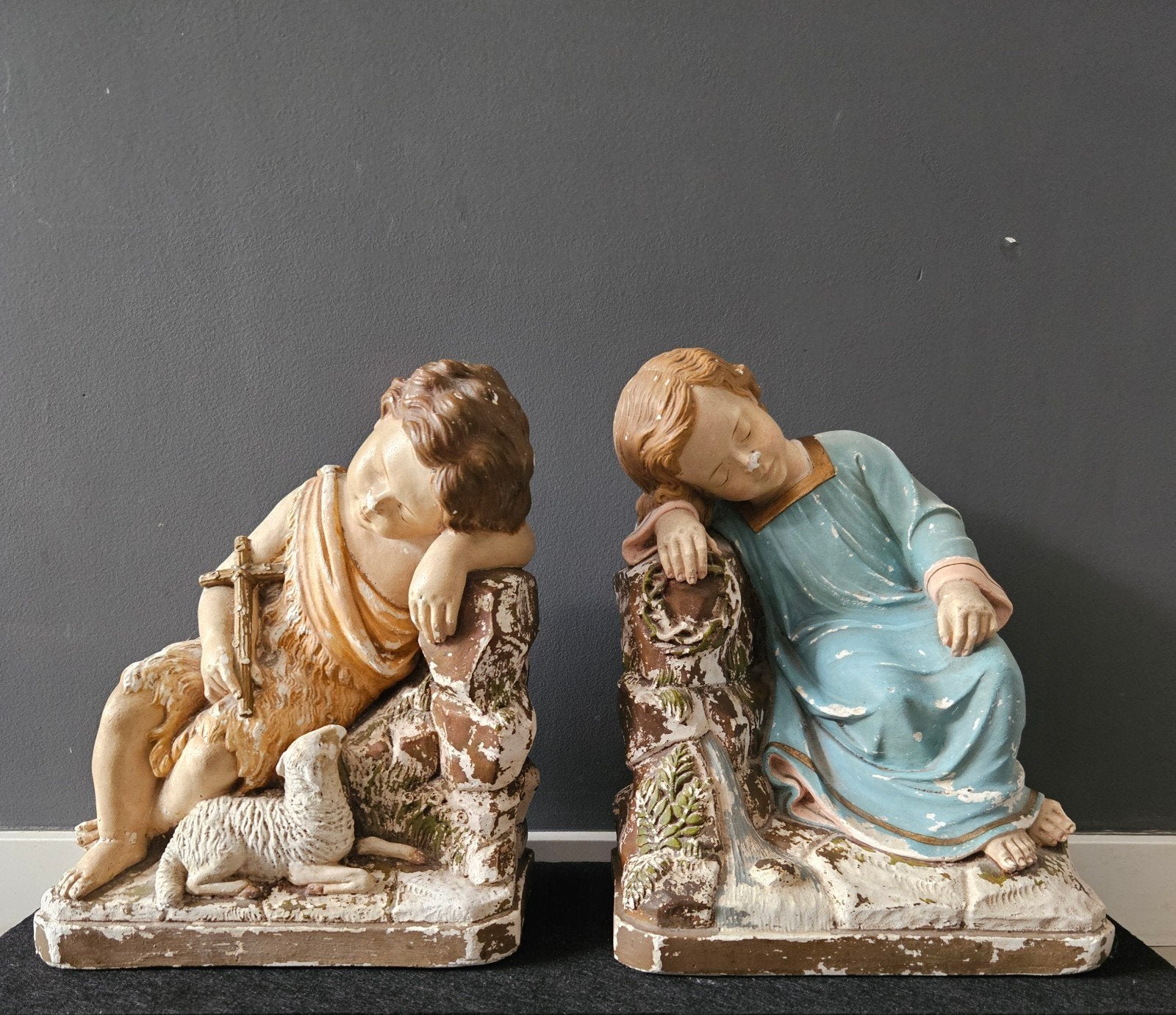 Antieke set Jezus & Johannes Gemarkeerd, Antiek en Kunst, Antiek | Religie, Ophalen of Verzenden
