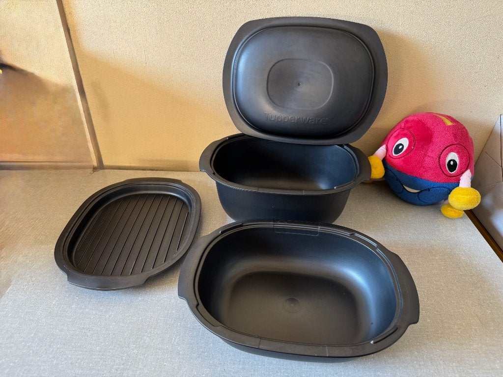 NIEUWSTAAT Ultra Pro 4 delig 2 schalen + 1 grill deksel, Huis en Inrichting, Overige kleuren, Schaal, Ophalen of Verzenden, Zo goed als nieuw