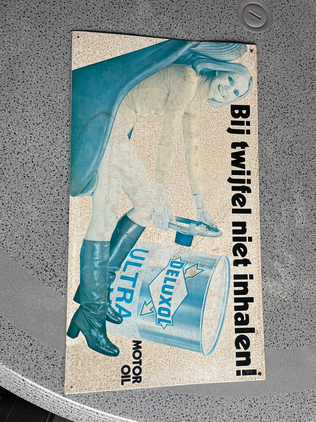 Reclamebord Motor Oil, Ophalen, Gebruikt, Reclamebord
