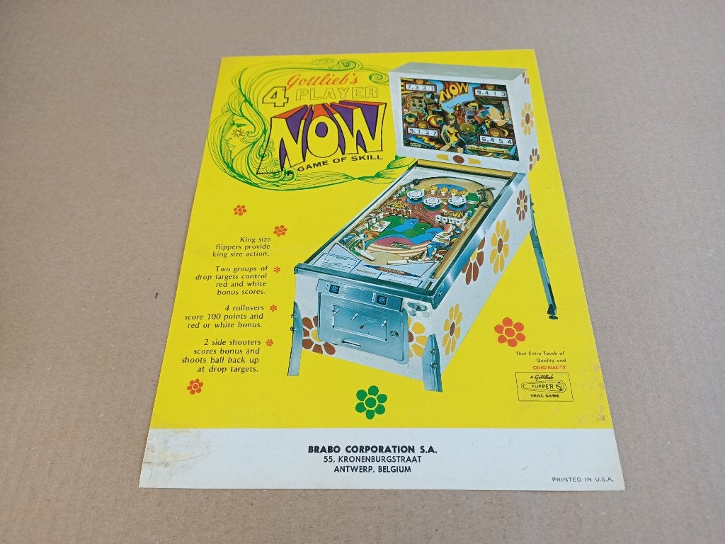 Flyer: Gottlieb Now (1971) Flipperkast, Verzenden, Gebruikt, Elektronisch, Flipperkast