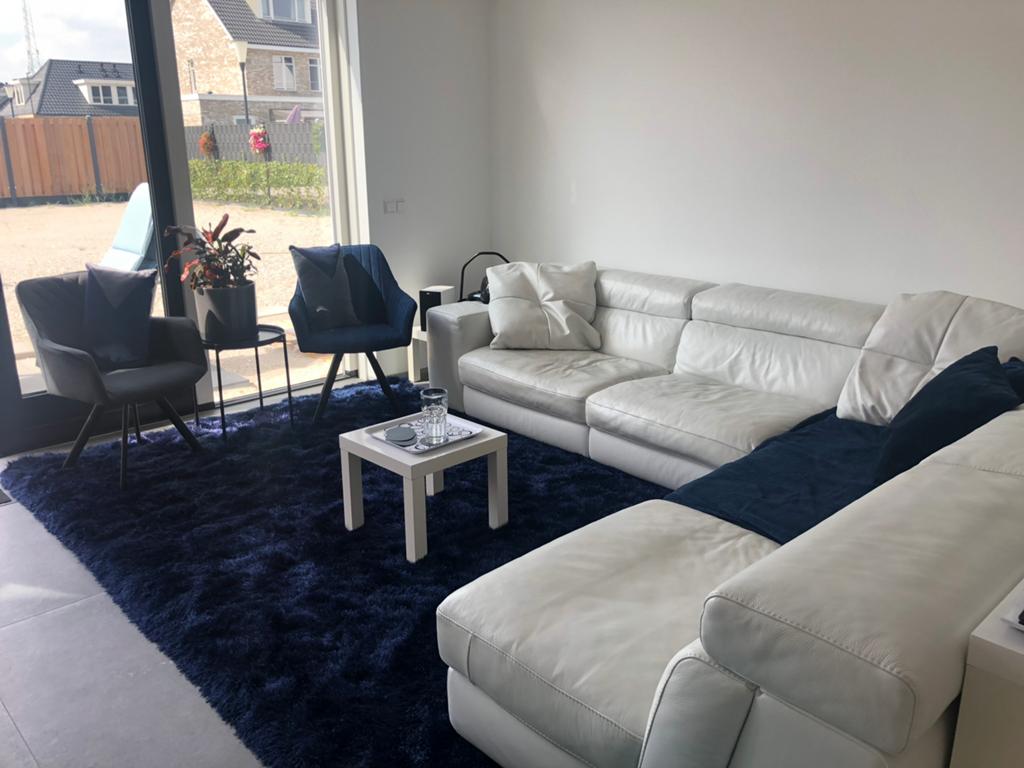 Natuzzi bankstel | Wit leder 4 delen, Huis en Inrichting, Ophalen, Gebruikt, Leer, Klassiek