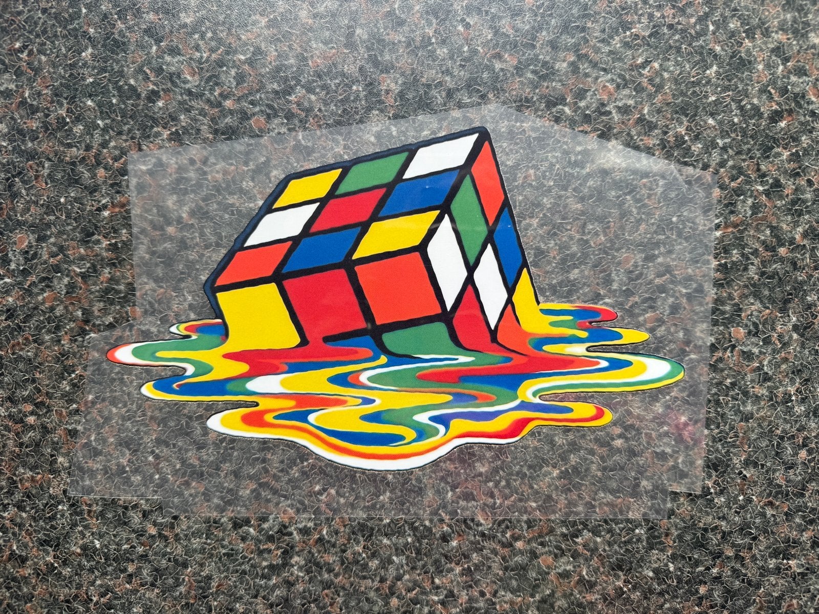 DTF Rubiks Kubus Smeltend Design Strijkapplicatie, Ophalen of Verzenden, Nieuw, Overige applicaties