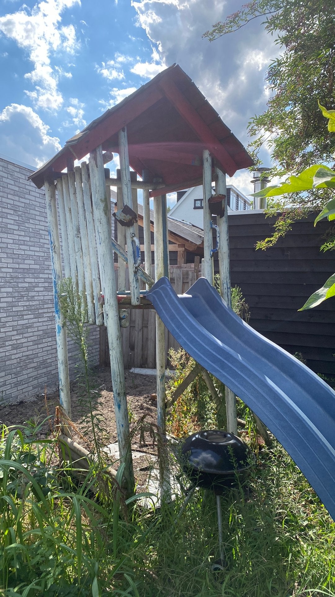 GRATIS speelhuis met glijbaan., Ophalen, Zo goed als nieuw, Hout