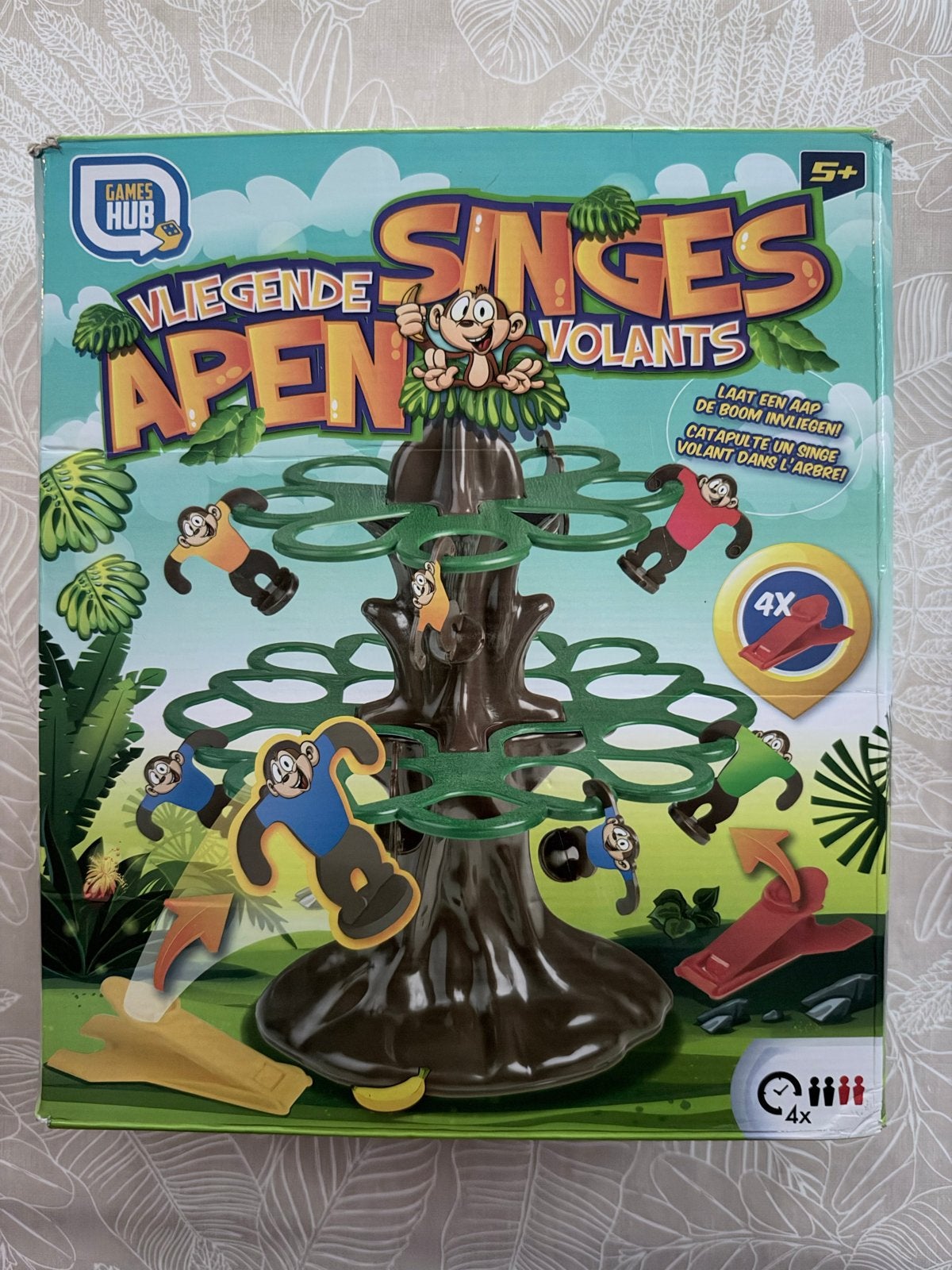 Vliegende Apen Spel - Mist 1 Aapje, Drie of vier spelers, Ophalen, Gebruikt