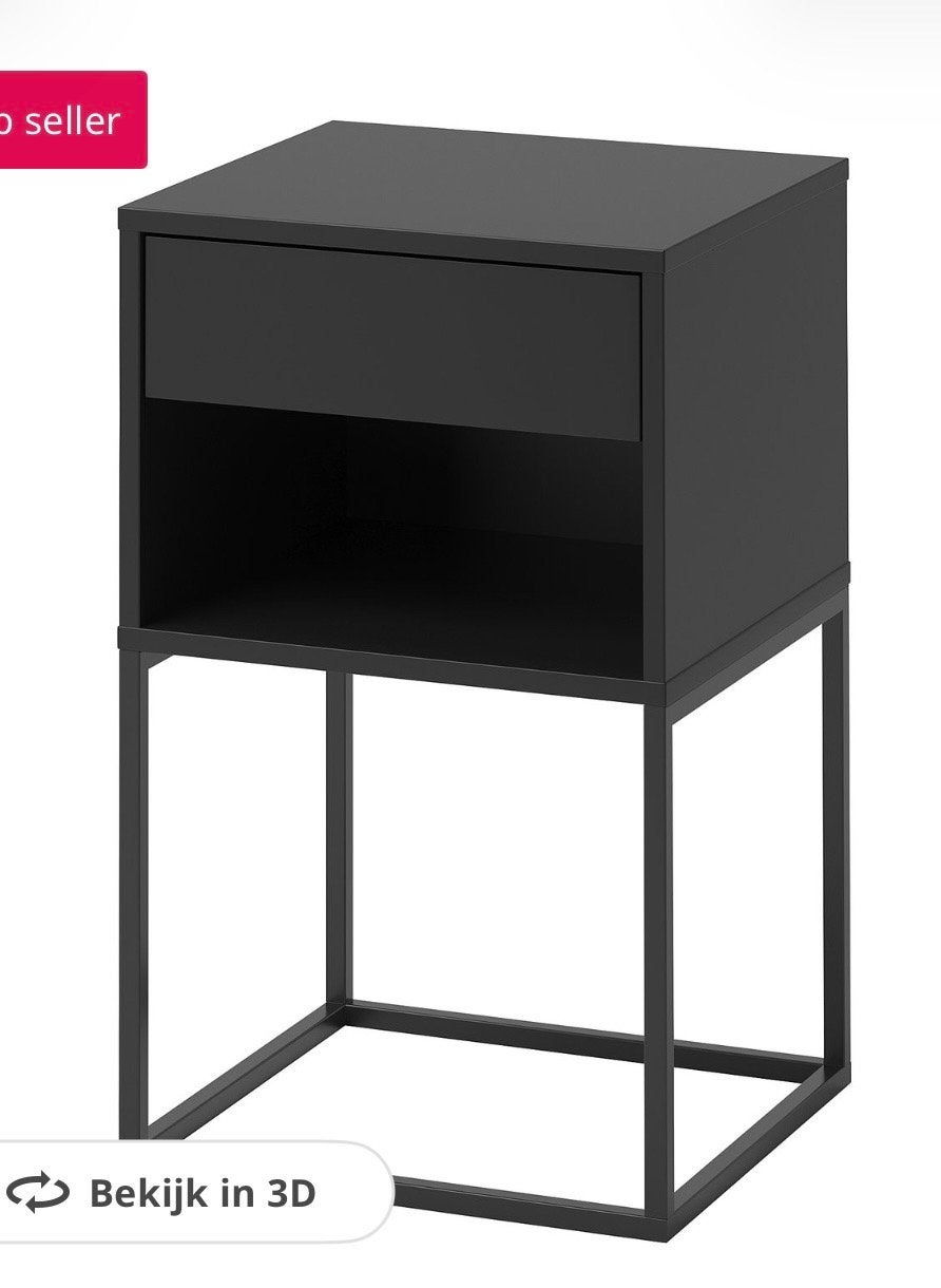 2 IKEA VIKHAMMER nachtkastjes nieuw in doos, Overige materialen, Minder dan 45 cm, Nieuw, 55 tot 70 cm