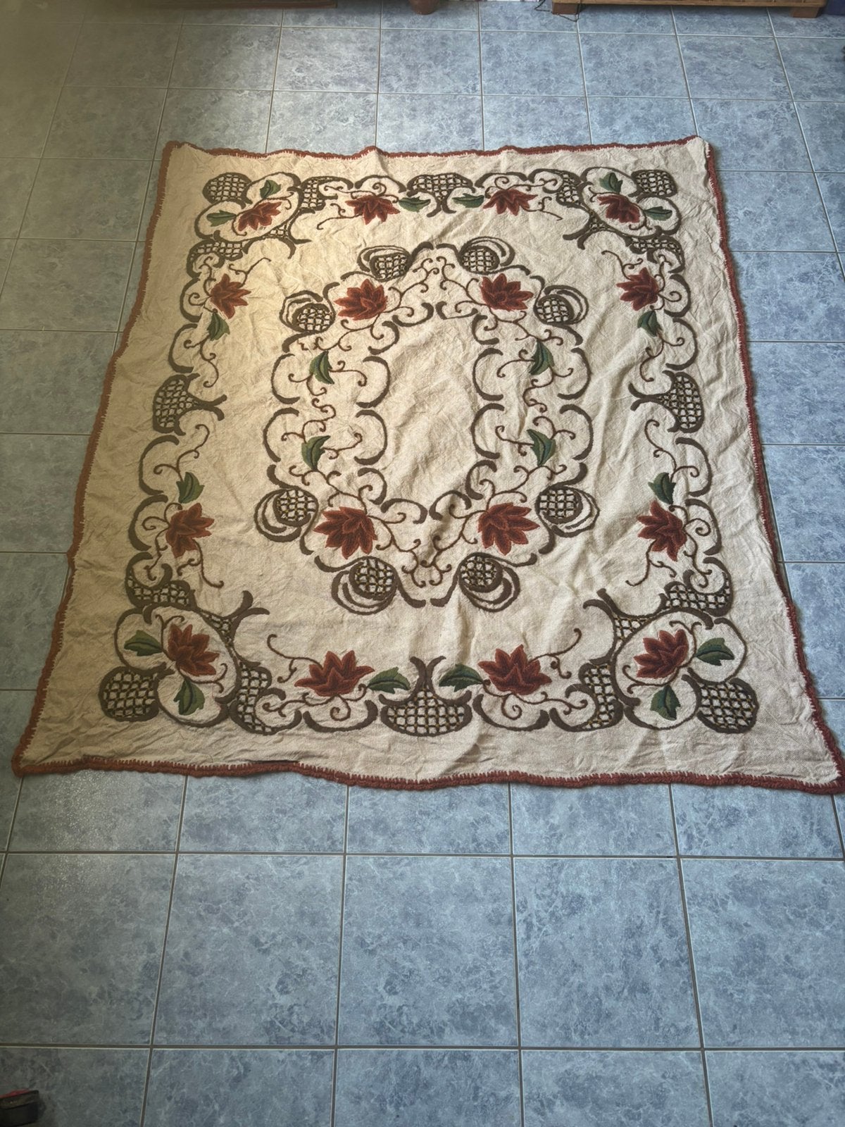 Tafelkleed vitrage retro echt mooie zeer nette staat., 100 tot 150 cm, Ophalen of Verzenden, Zo goed als nieuw, 150 tot 200 cm